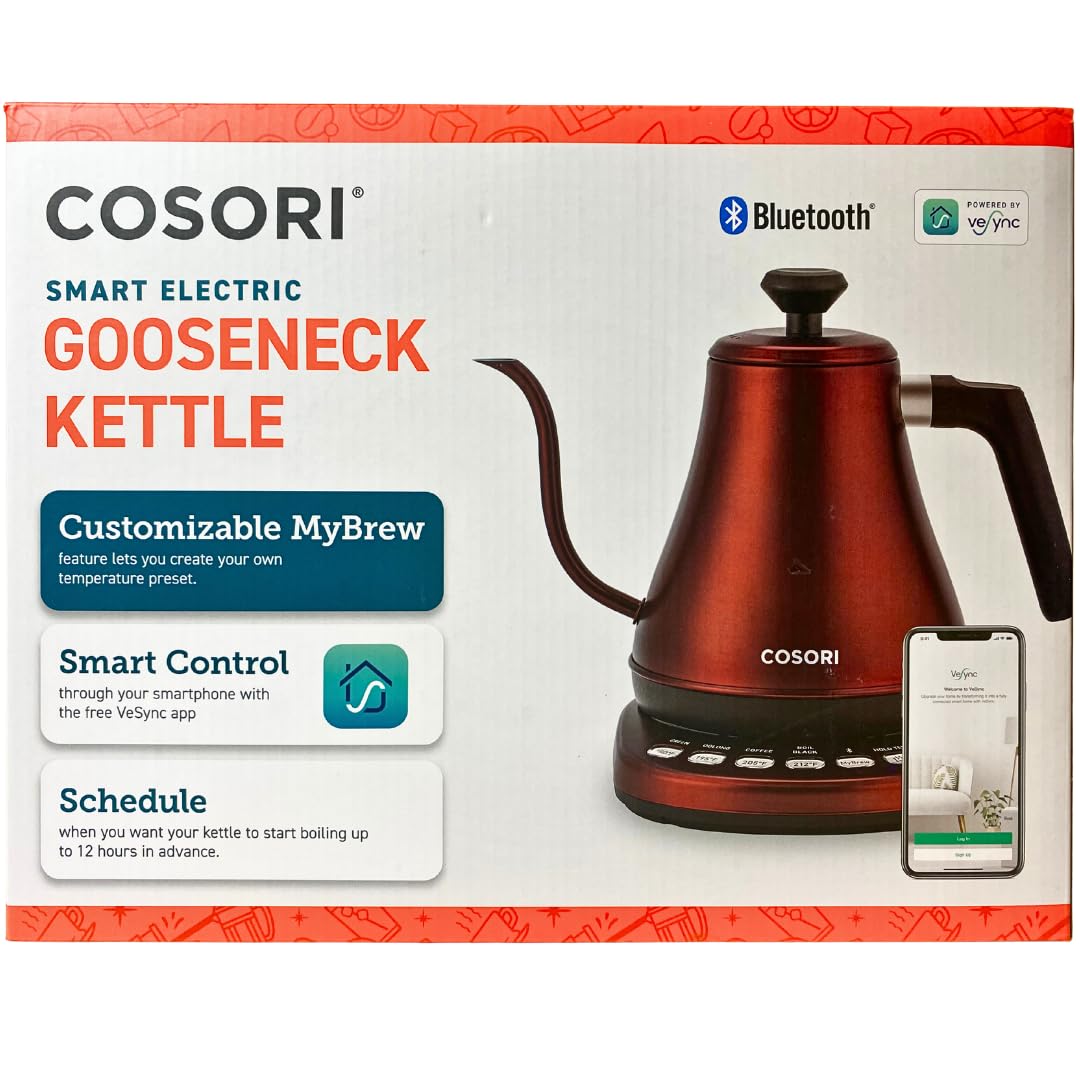 COSORI グースネック電気ケトル Bluetooth Amazon | COSORI スマートグースネックケトル 電気ポット ティー